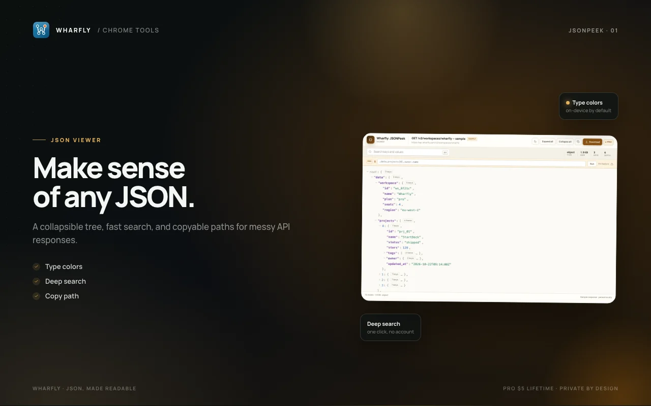 JSONPeek screen