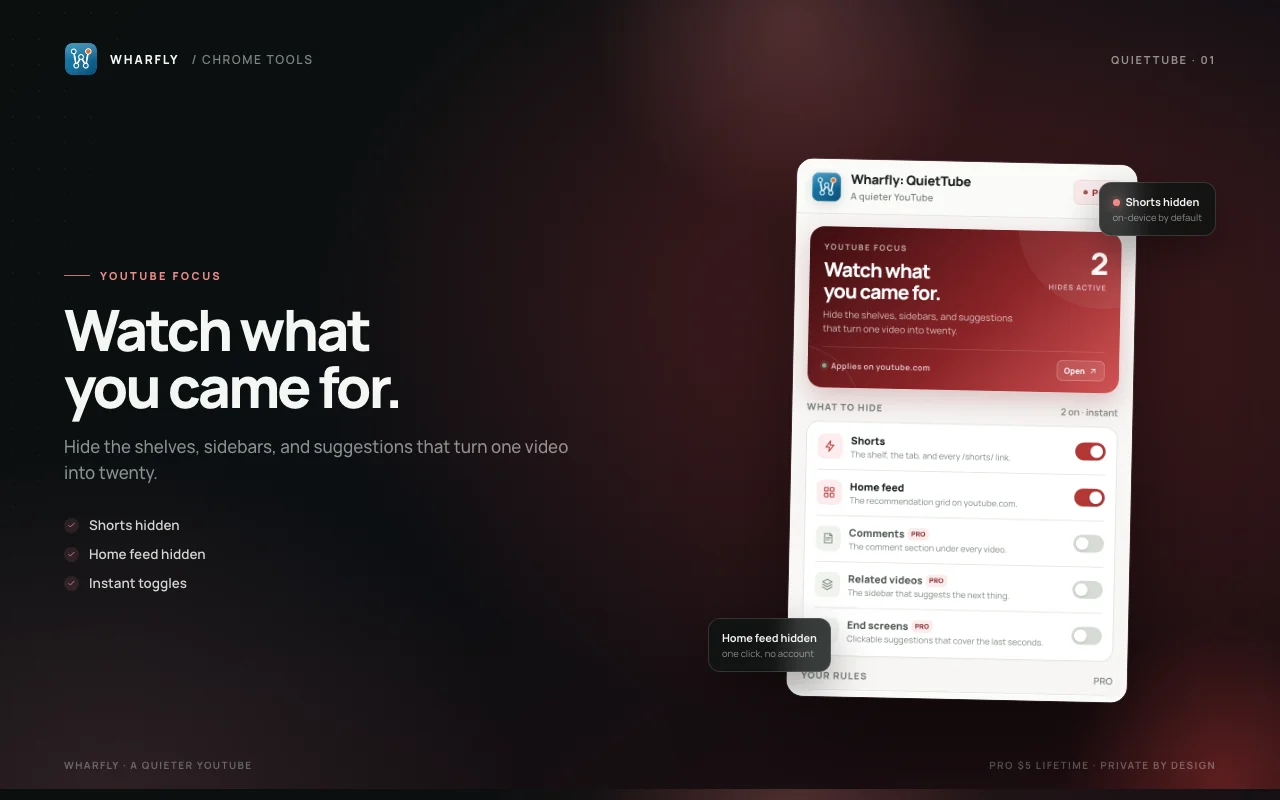 QuietTube screen