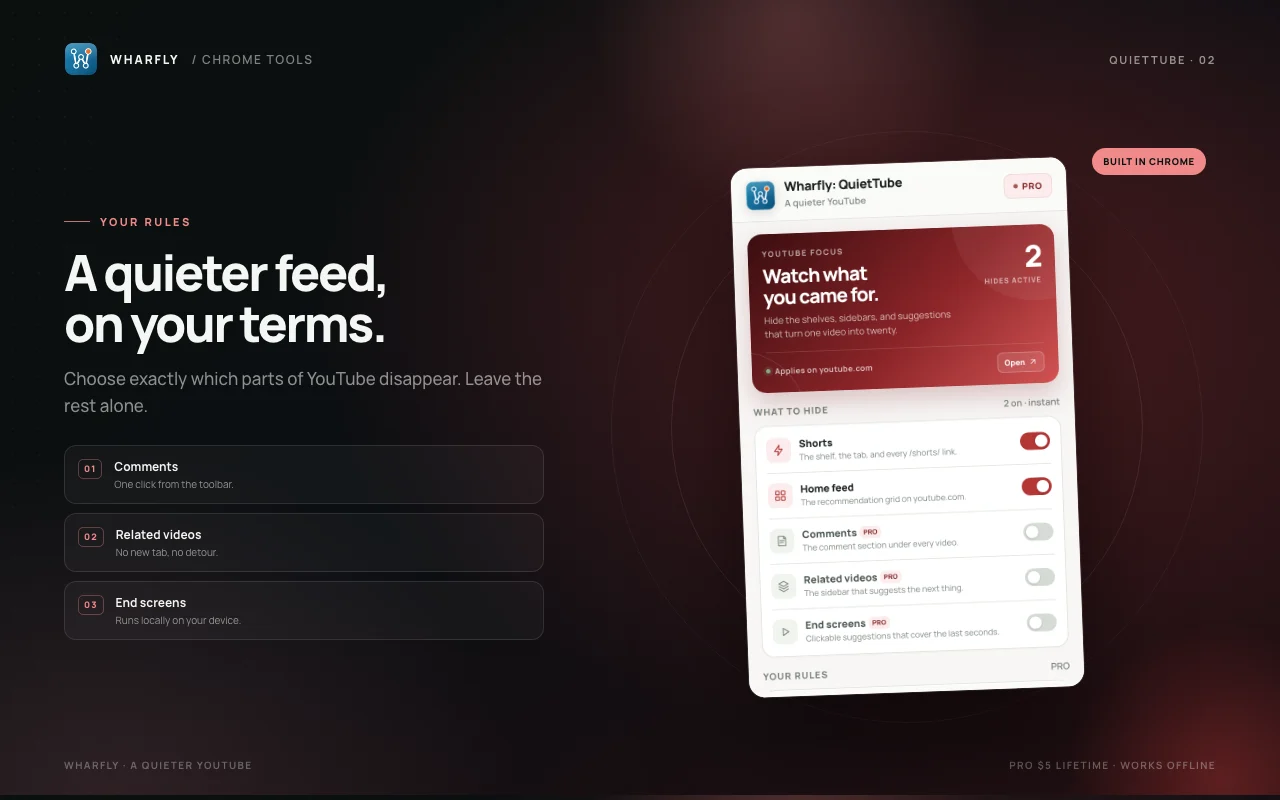 QuietTube screen 2