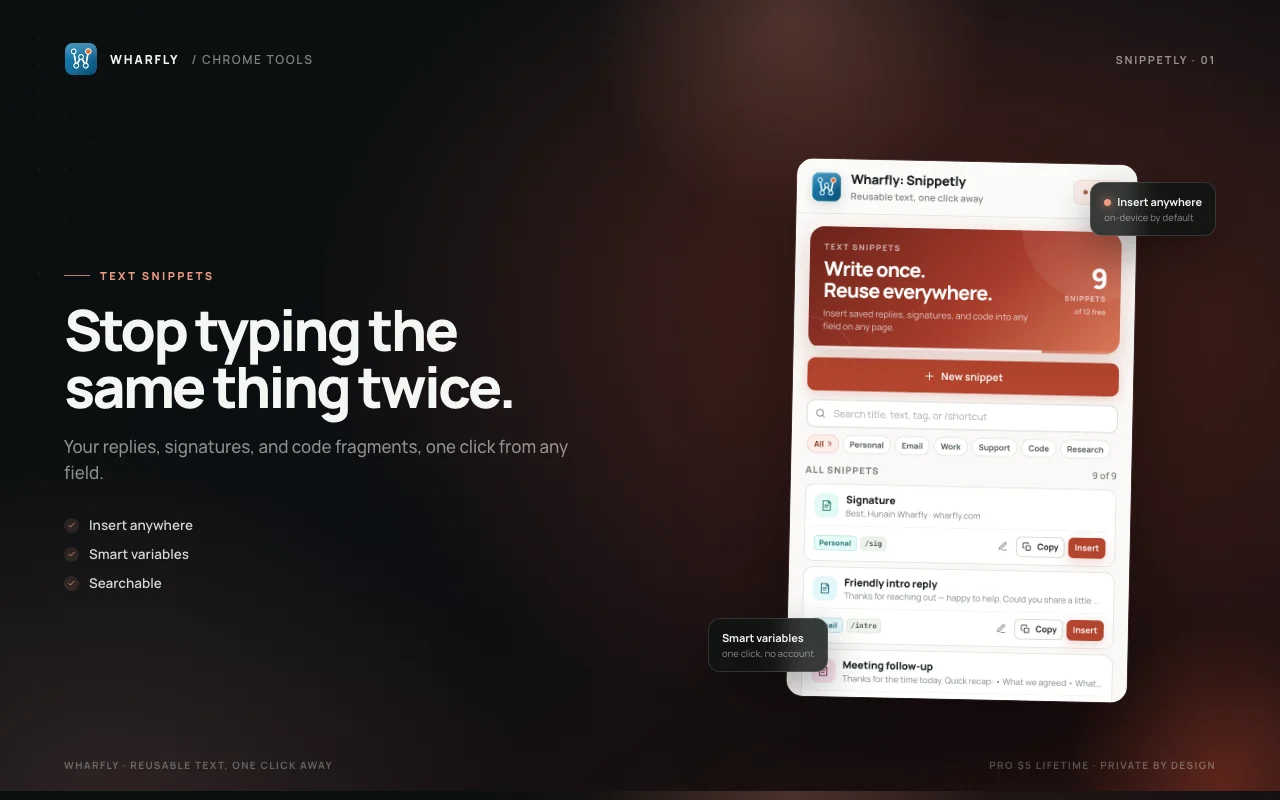 Snippetly main screen