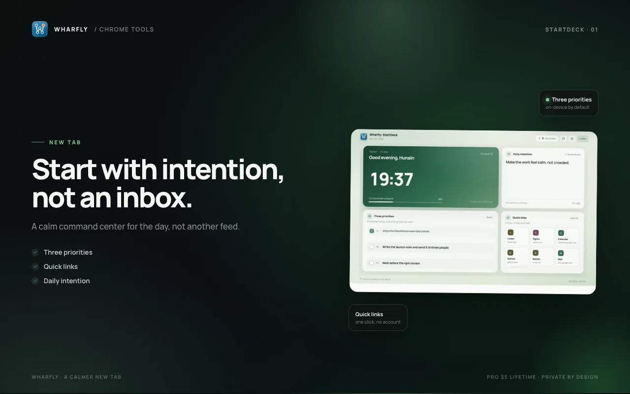 StartDeck screen